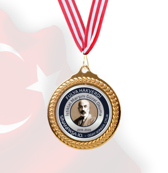 İstiklal Marşı Madalyası Gri Lacivert